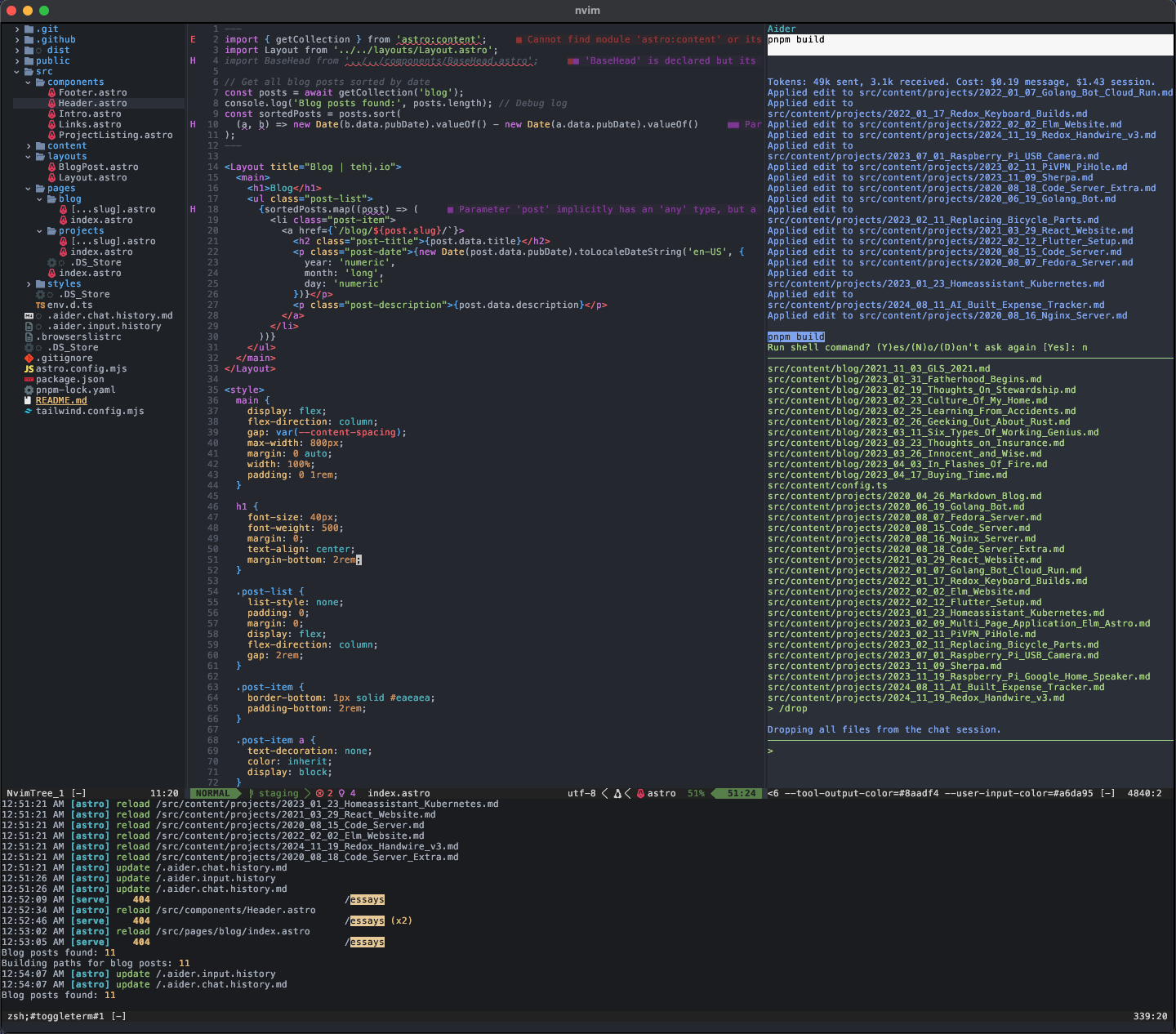 Hero image for Consolidating my personal website with the help of Aider