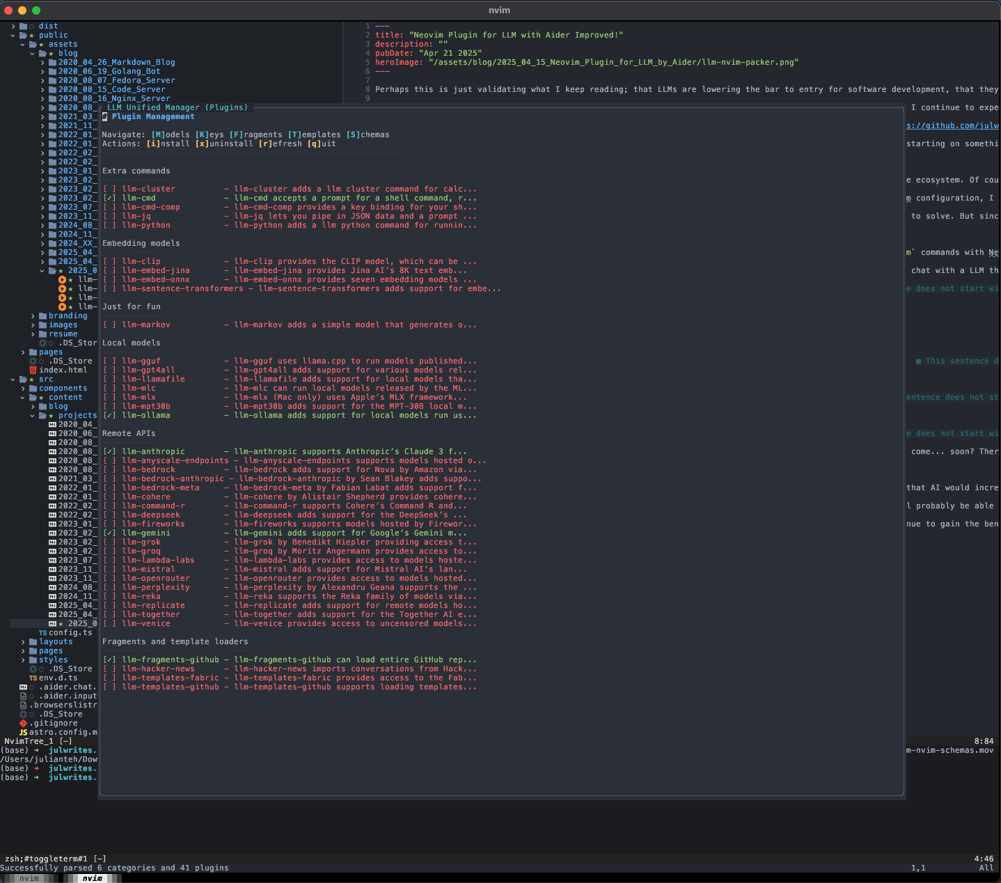 Hero image for Neovim Plugin for LLM with Aider Improved!