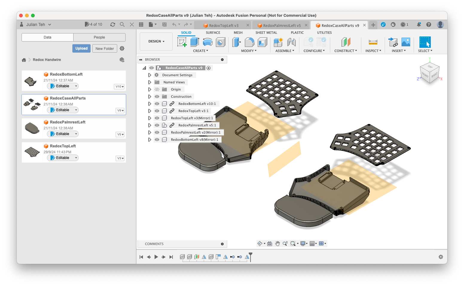 The finished CAD design after multiple iterations.