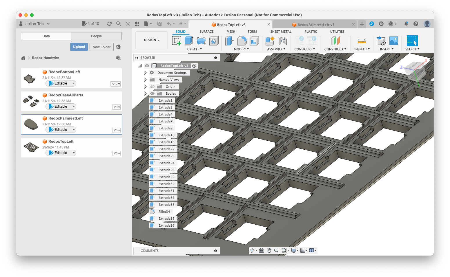 CAD model showing the reinforced plate design.