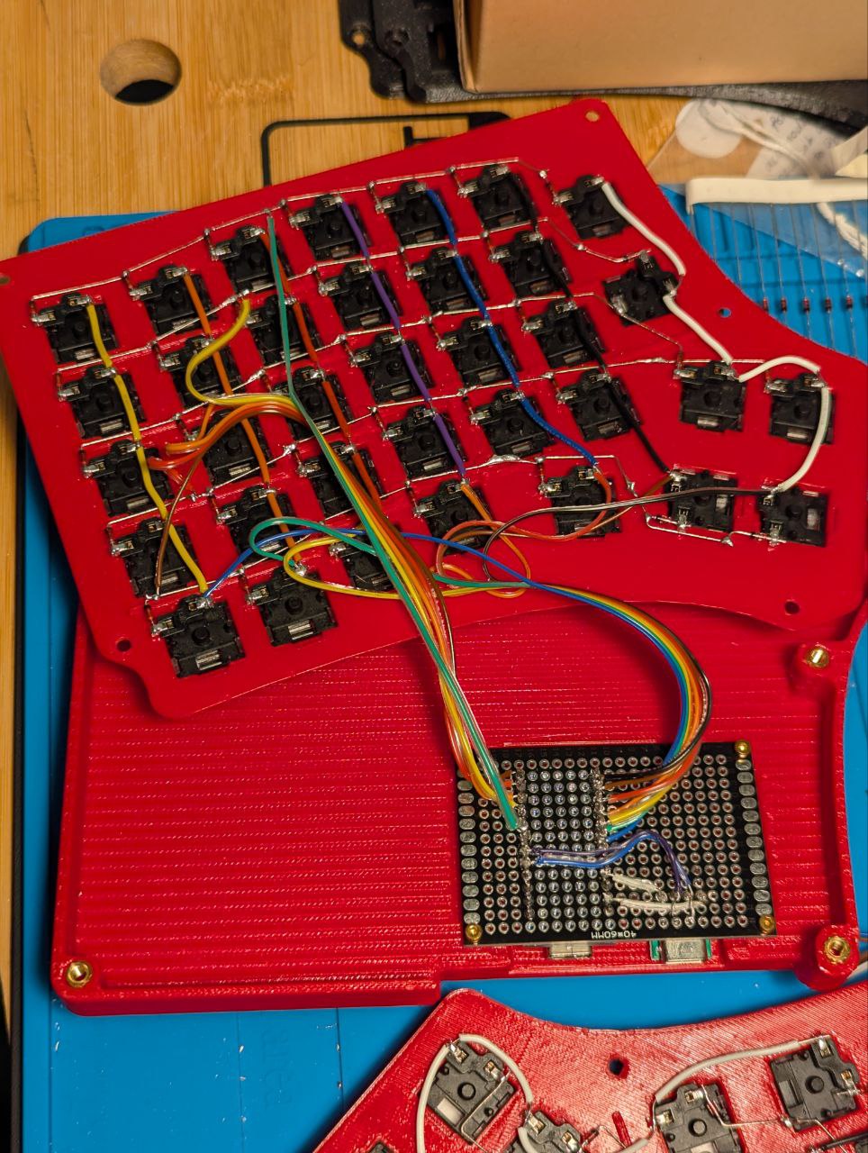 The finished internals of the right side.