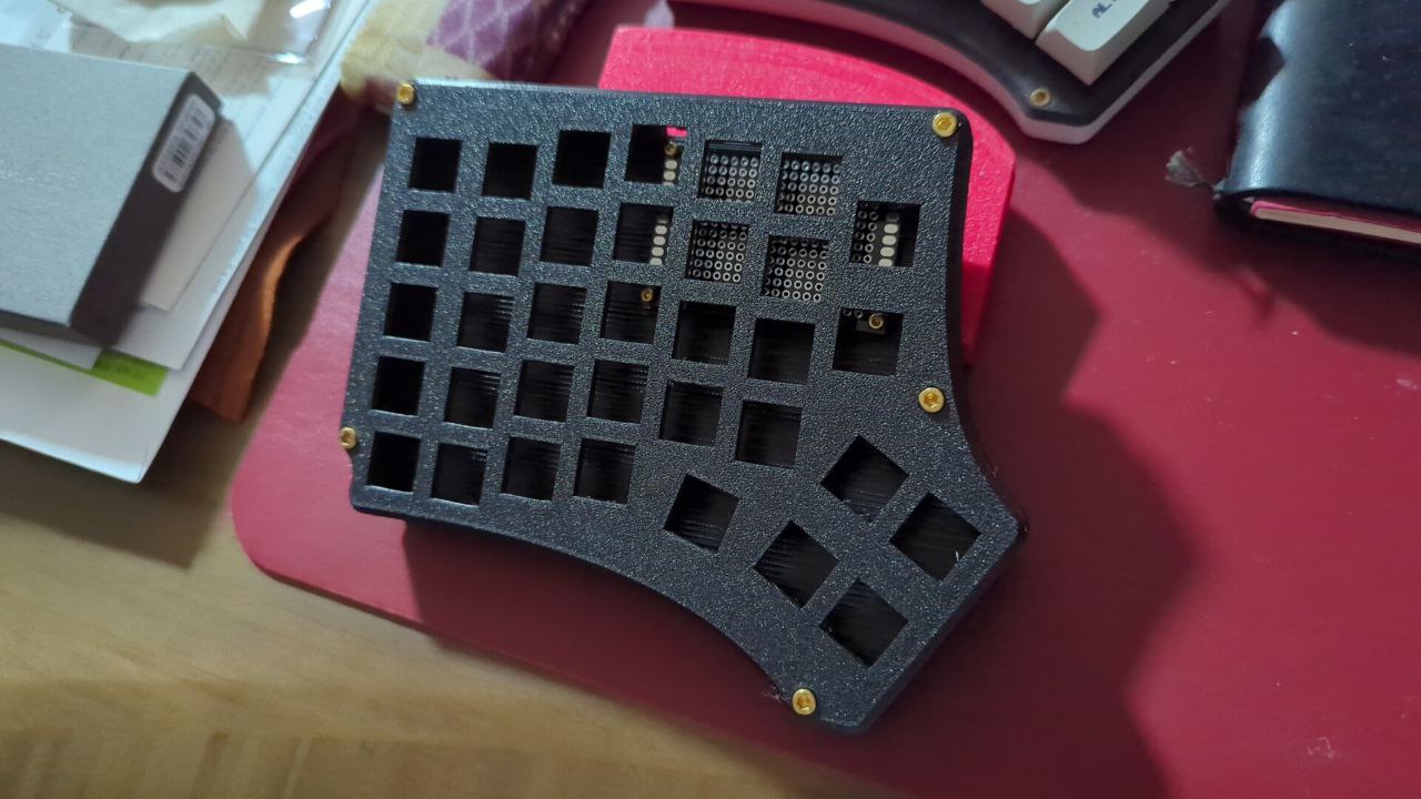Test fitting the PCB plate into the 3D printed case.